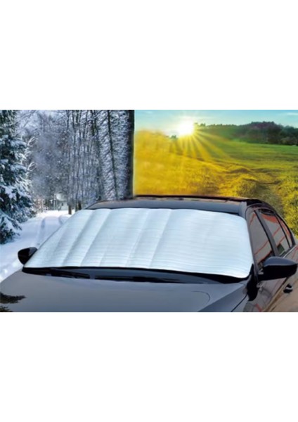 Volvo Xc-90 2002-2003-2004-2005-2006-2007-2008-2009 Kışlık Kalın Ön Cam Koruyucu - Kar ve Buz Koruyucu