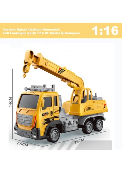 Uzaktan Kumandalı Full Fonksiyon Şarjlı 1:16 Inşaat Vinç Aracı 26 cm fiyatları