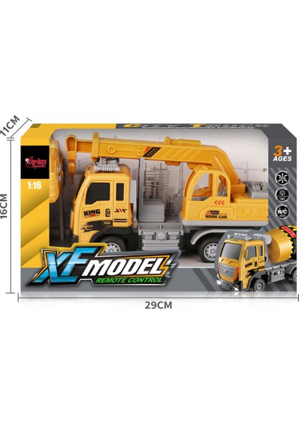 Uzaktan Kumandalı Full Fonksiyon Şarjlı 1:16 Inşaat Vinç Aracı 26 cm modelleri