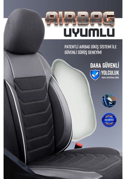 Renault Megane 1 Deri Detaylı Oto Koltuk Kılıfı Ön Arka Set Karbon Serisi Siyah Beyaz Scr indirimleri