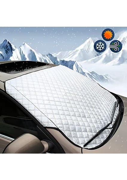 Toyota Avensis 2003-2008 Sedan Kışlık Kalın Ön Cam Koruyucu - Kar ve Buz Koruyucu