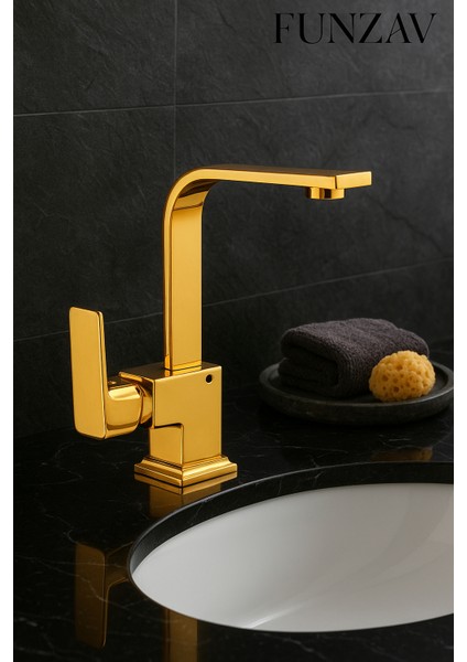 Gold Renkli Robot Set Banyo Lavabo Mutfak Evye Bataryası Şık Modern Dik Tasarımlı Banyo Mutfak Set modelleri