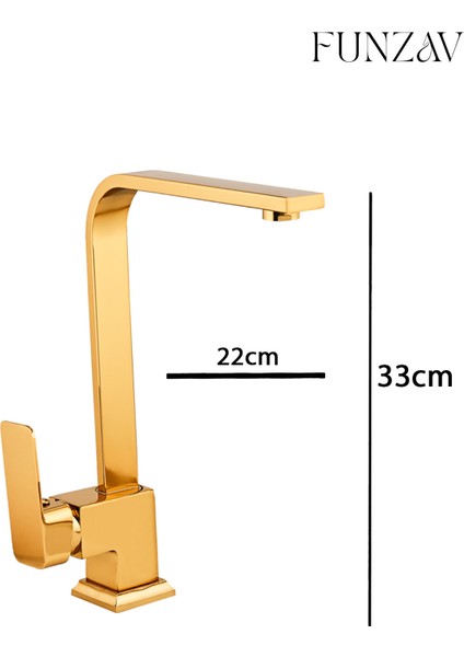 Gold Renkli Robot Set Banyo Lavabo Mutfak Evye Bataryası Şık Modern Dik Tasarımlı Banyo Mutfak Set