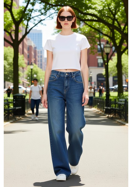 Kadın Geniş Paça Comfort Denim Pantolon Fonksiyonel Dayanıklı Kaliteli Konforlu Estetik Şık modelleri