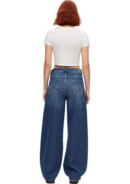 Kadın Geniş Paça Comfort Denim Pantolon Fonksiyonel Dayanıklı Kaliteli Konforlu Estetik Şık indirimleri