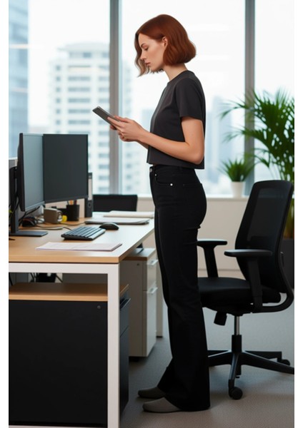 Kadın Koyu Yüksek Bel Flare Denim Pantolon Fonksiyonel Dayanıklı Kaliteli Konforlu Estetik fiyatları