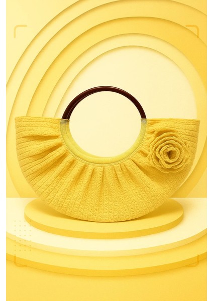 Yarım Ay Desen Kağıt Ip Tığ Işi El Örgüsü Çanta indirimleri