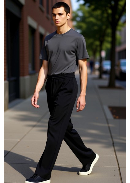 Geniş Paça Interlok Pantolon Kadın Fonksiyonel Dayanıklı Kaliteli Konforlu Estetik Premium