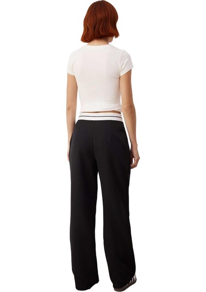 Kadın Yüksek Bel Geniş Paça Kumaş Pantolon Fonksiyonel Dayanıklı Kaliteli Konforlu Estetik indirimleri