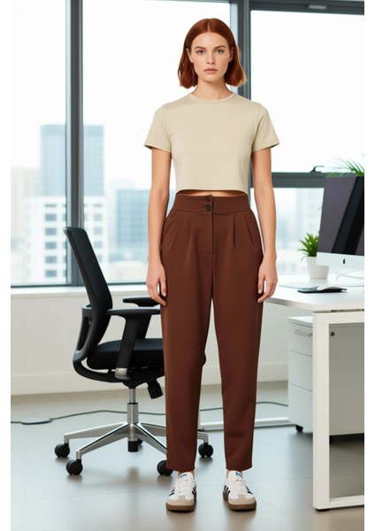 Kadın Düz Kesim Örme Pantolon Fonksiyonel Dayanıklı Kaliteli Konforlu Estetik Premium Spor