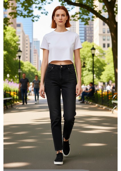 Kadın Yüksek Bel Rahat Kesim Kot Pantolon Fonksiyonel Dayanıklı Kaliteli Konforlu Estetik Şık modelleri