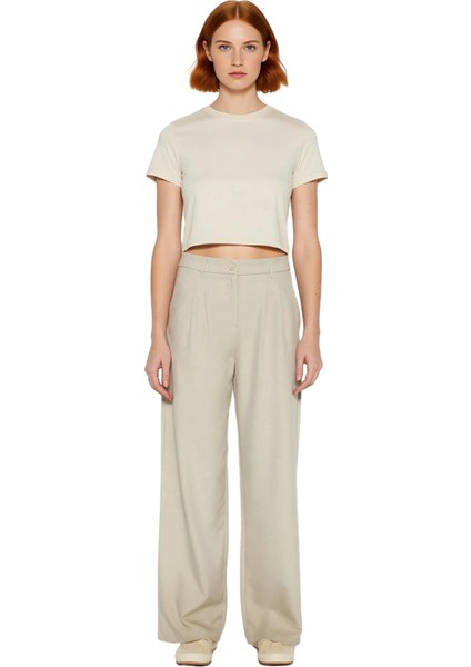 Kadın Pilili Geniş Paça Dokuma Pantolon Fonksiyonel Dayanıklı Kaliteli Konforlu Estetik Şık fırsatları