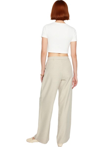 Kadın Pilili Geniş Paça Dokuma Pantolon Fonksiyonel Dayanıklı Kaliteli Konforlu Estetik Şık indirimleri