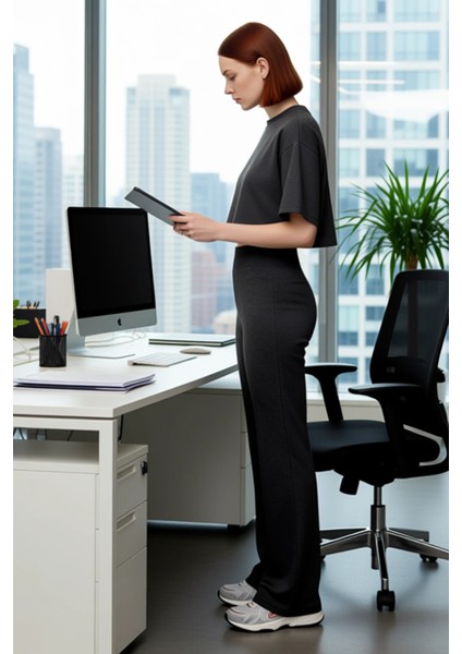 Kadın Yüksek Bel Ispanyol Paça Esnek Pantolon Fonksiyonel Dayanıklı Kaliteli Konforlu Spor