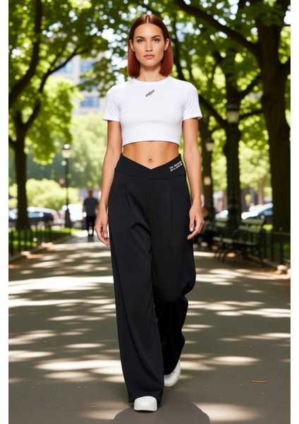 Kadın Baskılı Wide Leg Örme Pantolon Fonksiyonel Dayanıklı Kaliteli Konforlu Estetik Rahat modelleri