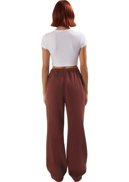 Kadın Yüksek Bel Geniş Paça Liyosel Pantolon Fonksiyonel Dayanıklı Kaliteli Konforlu Rahat fiyatları