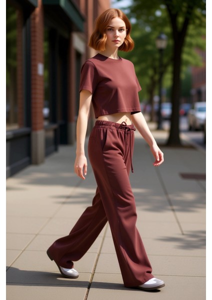 Kadın Yüksek Bel Geniş Paça Liyosel Pantolon Fonksiyonel Dayanıklı Kaliteli Konforlu Rahat indirimleri