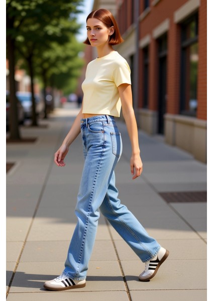 Kadın Straight Kesim Denim Pantolon Fonksiyonel Dayanıklı Kaliteli Konforlu Estetik Modern