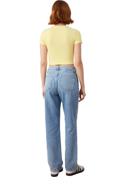 Kadın Straight Kesim Denim Pantolon Fonksiyonel Dayanıklı Kaliteli Konforlu Estetik Modern indirimleri