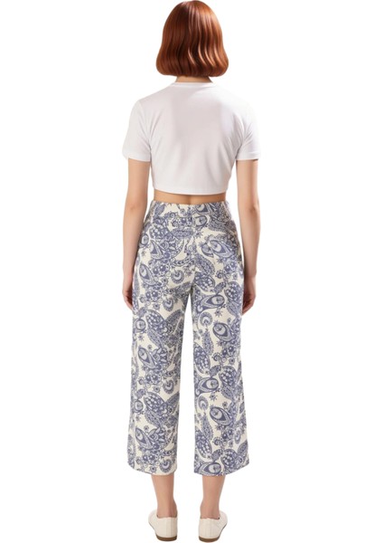 Kadın Etnik Desenli Culotte Denim Pantolon Fonksiyonel Dayanıklı Kaliteli Konforlu Estetik fiyatları