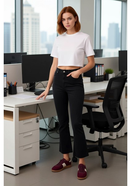 Kadın Comfort Fit Geniş Paça Denim Pantolon Fonksiyonel Dayanıklı Kaliteli Konforlu Modern modelleri