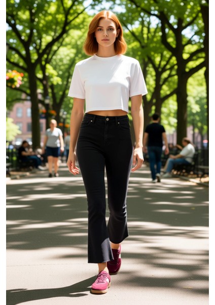 Kadın Comfort Fit Geniş Paça Denim Pantolon Fonksiyonel Dayanıklı Kaliteli Konforlu Modern fırsatları