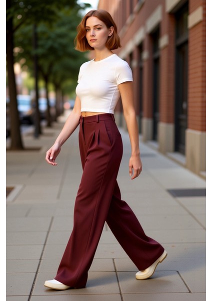 Kadın Haki Wide Leg Pilili Pantolon Fonksiyonel Dayanıklı Kaliteli Konforlu Estetik Modern modelleri