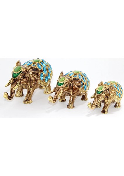 Swarovski Taşlı 3'lü Fil Figürü Model 2