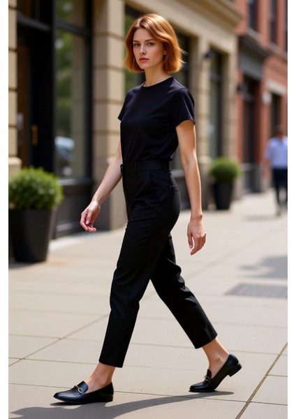 Kadın Düz Dokuma Kumaş Cigarette Pantolon Fonksiyonel Dayanıklı Kaliteli Konforlu Estetik Şık modelleri