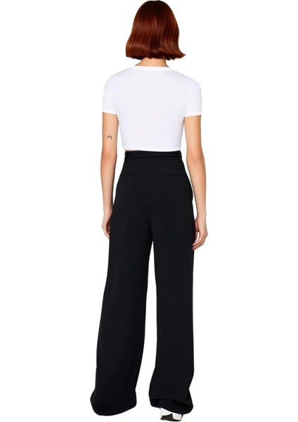 Kadın Wideleg Kemerli Yüksek Bel Örme Smart Pantolon Fonksiyonel Dayanıklı Kaliteli Modern indirimleri