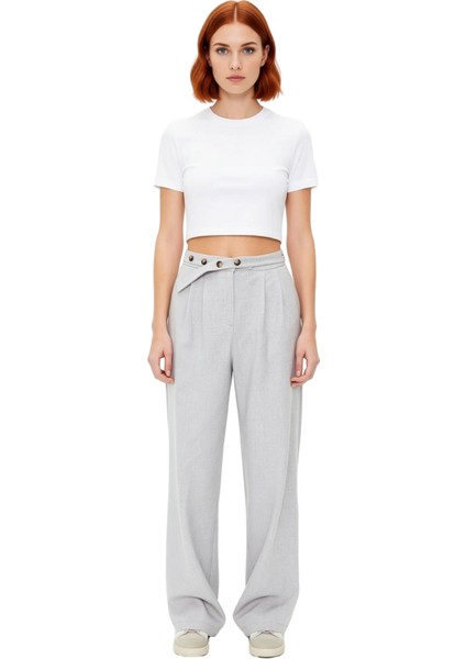 Bol Kesim Kemerli Dokuma Pantolon Kadın Smart Fonksiyonel Dayanıklı Kaliteli Konforlu Spor fırsatları