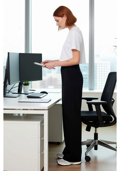 Kadın Yüksek Bel Geniş Paça Pantolon Günlük Şıklık Fonksiyonel Dayanıklı Kaliteli Konforlu