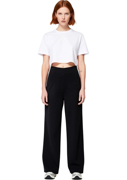 Kadın Yüksek Bel Geniş Paça Pantolon Günlük Şıklık Fonksiyonel Dayanıklı Kaliteli Konforlu fırsatları