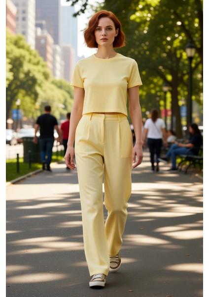 Kadın Yüksek Bel Keten Palazzo Pantolon Fonksiyonel Dayanıklı Kaliteli Konforlu Estetik Şık fiyatları