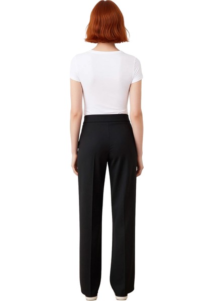 Kadın Düz Kesim Yüksek Bel Pantolon Fonksiyonel Dayanıklı Kaliteli Konforlu Estetik Modern indirimleri