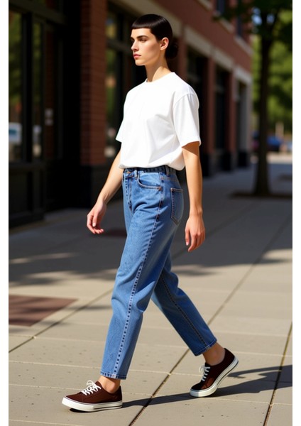 Kadın Relax Fit Pamuklu Kot Pantolon Fonksiyonel Dayanıklı Kaliteli Konforlu Estetik Rahat