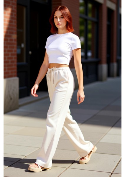 Kadın Dokuma Geniş Paça Pantolon Fonksiyonel Dayanıklı Kaliteli Konforlu Estetik Premium Şık modelleri