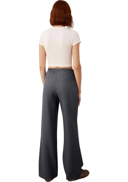 Kadın Yüksek Bel Düz Kesim Poliviskon Kumaş Pantolon Fonksiyonel Dayanıklı Kaliteli Modern indirimleri