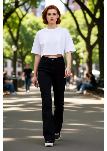 Kadın Yüksek Bel Flare Jean Pantolon Günlük Kullanım Için Fonksiyonel Dayanıklı Kaliteli Şık modelleri