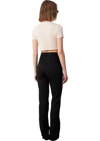 Kadın Yüksek Bel Flare Jean Pantolon Günlük Kullanım Için Fonksiyonel Dayanıklı Kaliteli Şık indirimleri