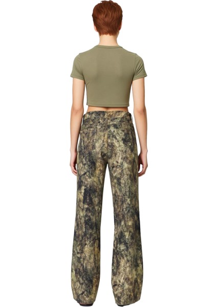 Genç Kadın Çok Renkli Desenli Yüksek Bel Geniş Bacak Jean Fonksiyonel Dayanıklı Kaliteli Şık indirimleri