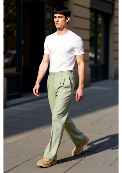 Açık Haki Erkek Pantolon Keten Dokulu Smart Fit Fonksiyonel Dayanıklı Kaliteli Konforlu Şık modelleri