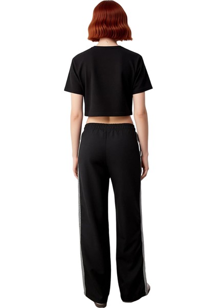 Kadın Düz Yanı Şeritli Wide Leg Pantolon Fonksiyonel Dayanıklı Kaliteli Konforlu Estetik Şık indirimleri