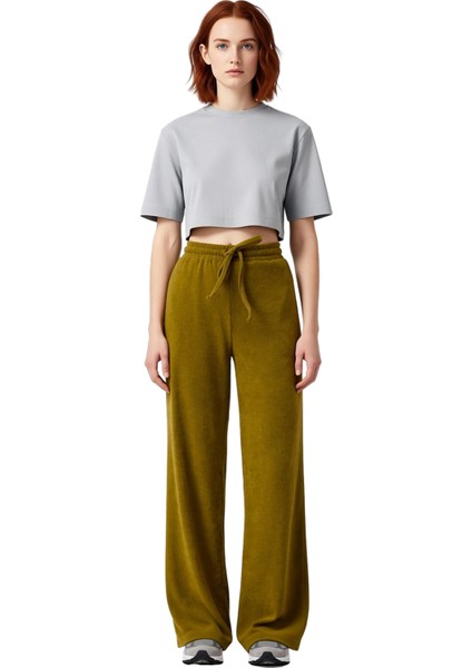 Kadın Wide Leg Örme Pantolon Dokulu Bağcıklı Fonksiyonel Dayanıklı Kaliteli Konforlu Rahat fırsatları