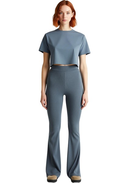 Kadın Yüksek Bel Esnek Ispanyol Paça Fitilli Örme Pantolon Fonksiyonel Dayanıklı Kaliteli Şık fırsatları