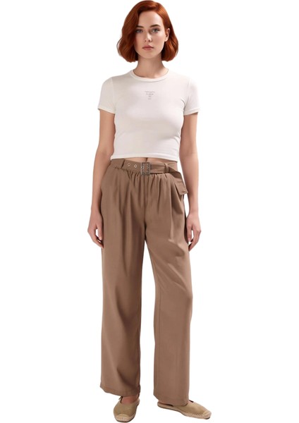 Kadın Düz Dokuma Wide Leg Pantolon Fonksiyonel Dayanıklı Kaliteli Konforlu Estetik Premium fırsatları