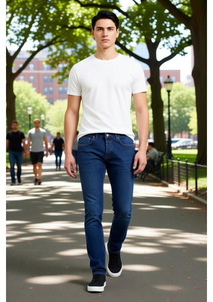 Erkek Slim Fit Denim Pantolon Esnek Kumaş Fonksiyonel Dayanıklı Kaliteli Konforlu Estetik Şık fiyatları