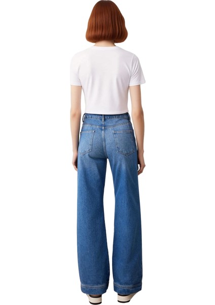 Kadın Geniş Paça Denim Pantolon Fonksiyonel Dayanıklı Kaliteli Konforlu Estetik Premium Şık indirimleri