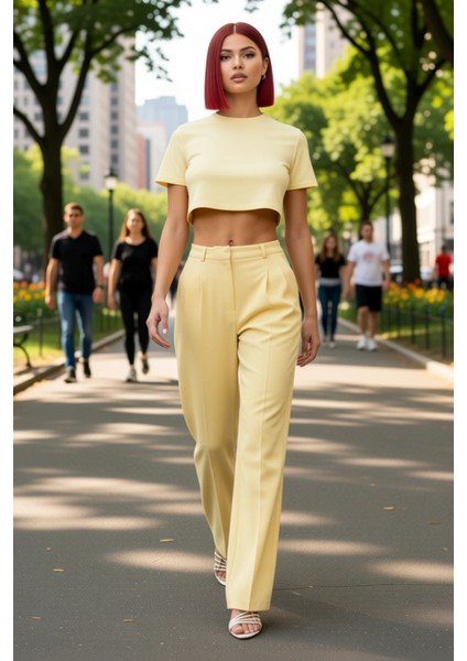 Kadın Straight Fit Dokuma Kumaş Pantolon Fonksiyonel Dayanıklı Kaliteli Konforlu Estetik Şık fiyatları