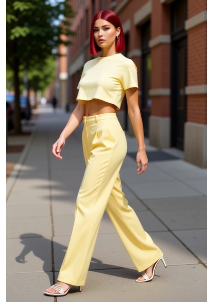 Kadın Straight Fit Dokuma Kumaş Pantolon Fonksiyonel Dayanıklı Kaliteli Konforlu Estetik Şık modelleri